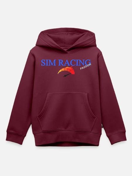 SIM-Rennen - Kinder Premium Organic Hoodie - Burgunderrot