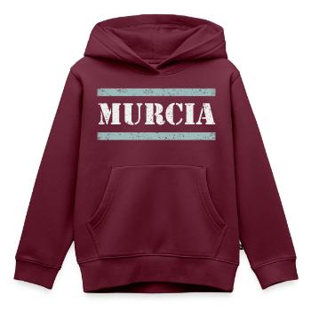 Murcia - Kinder Premium Organic Hoodie - Burgunderrot - Vorne - AI Model Kid Female (0cm)
