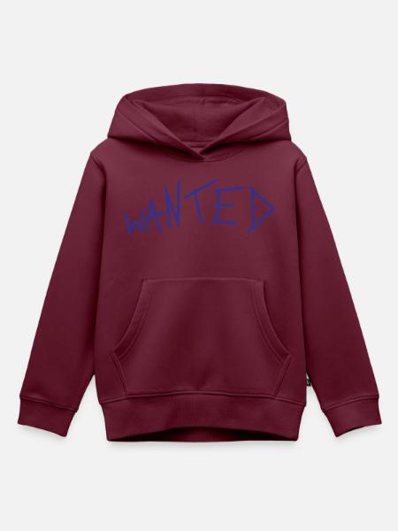 Wanted grunge Schriftzug - Kinder Premium Organic Hoodie - Burgunderrot