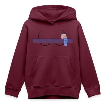 schauen - Kinder Premium Organic Hoodie - Burgunderrot - Vorne - AI Model Kid Female (0cm)