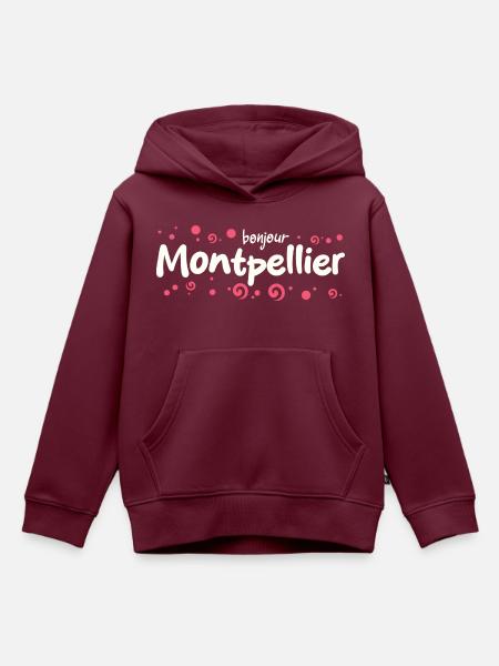 Frankreich Montpellier - Kinder Premium Organic Hoodie - Burgunderrot