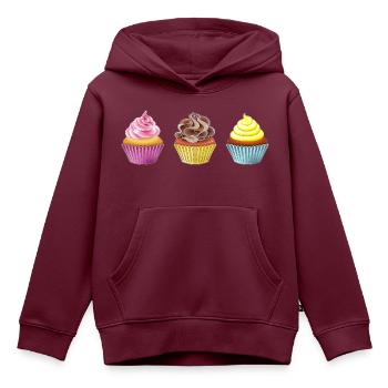 Muffins - Kinder Premium Organic Hoodie - Burgunderrot - Vorne - AI Model Kid Female (0cm)