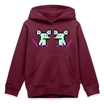 pixel mäuse - Kinder Premium Organic Hoodie - Burgunderrot - Vorne - AI Model Kid Female (0cm)