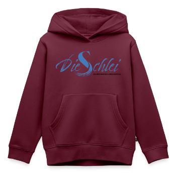Die Schlei Bo-Grafik - Kinder Premium Organic Hoodie - Burgunderrot - Vorne - AI Model Kid Female (0cm)