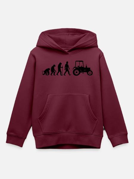 traktor evolution - Kinder Premium Organic Hoodie - Burgunderrot