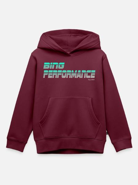 bing performance 1 - Kinder Premium Organic Hoodie - Burgunderrot