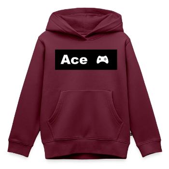 Ace: Das Signet des Überlegenen - Kinder Premium Organic Hoodie - Burgunderrot - Vorne - AI Model Kid Female (0cm)