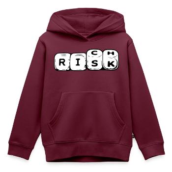Risiko Reich Würfel Hustle Geschäftsleute Geld Bargeld Cool - Kinder Premium Organic Hoodie - Burgunderrot - Vorne - AI Model Kid Female (0cm)