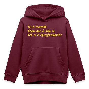 Wir sind überall, weil ihr Djurgården-Bastarde seid - Kinder Premium Organic Hoodie - Burgunderrot - Vorne - AI Model Kid Female (0cm)