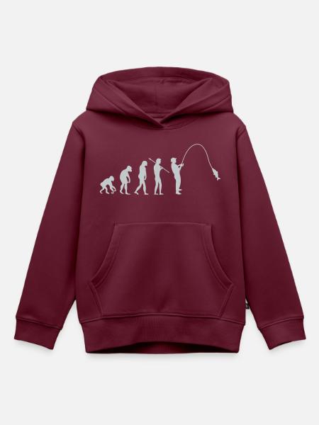 fishing evolution - Kinder Premium Organic Hoodie - Burgunderrot