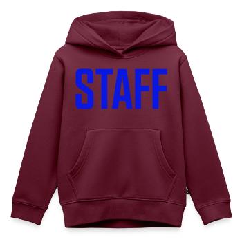staff - Kinder Premium Organic Hoodie - Burgunderrot - Vorne - AI Model Kid Female (0cm)