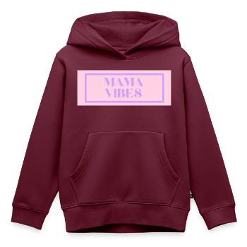 mama vibes - Kinder Premium Organic Hoodie - Burgunderrot - Vorne - AI Model Kid Female (0cm)