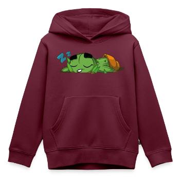 CactuZZ Clan - Kinder Premium Organic Hoodie - Burgunderrot - Vorne - AI Model Kid Female (0cm)