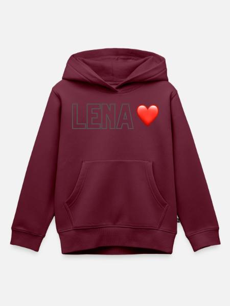 Lena Lover Edition - Kinder Premium Organic Hoodie - Burgunderrot