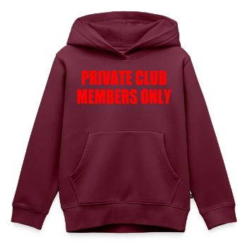 private club members only - Kinder Premium Organic Hoodie - Burgunderrot - Vorne - AI Model Kid Female (0cm)