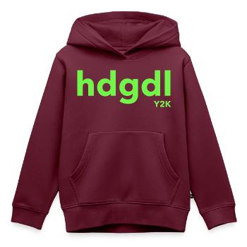hdgdl Y2K grün - Kinder Premium Organic Hoodie - Burgunderrot - Vorne - AI Model Kid Female (0cm)