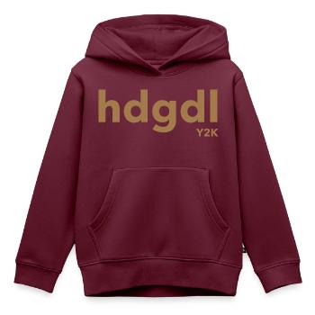 hdgdl hab dich ganz doll lieb Y2k braun - Kinder Premium Organic Hoodie - Burgunderrot - Vorne - AI Model Kid Female (0cm)