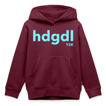 hdgdl hab dich ganz doll liebY2K türkis - Kinder Premium Organic Hoodie - Burgunderrot - Vorne - AI Model Kid Female (0cm)