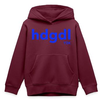 hdgdl hab dich ganz doll lieb Jahr2000 Y2K blau - Kinder Premium Organic Hoodie - Burgunderrot - Vorne - AI Model Kid Female (0cm)