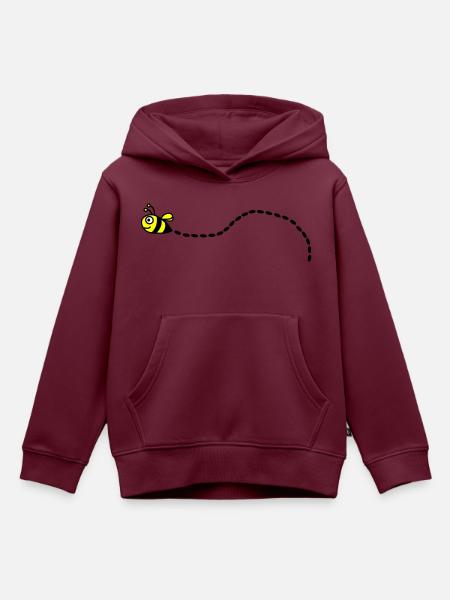 Biene - Kinder Premium Organic Hoodie - Burgunderrot