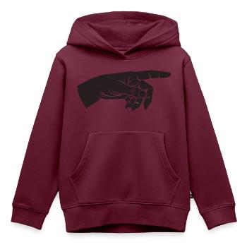 Zeigefinger, Hand, Da lang, Zeiger, Du bist - Kinder Premium Organic Hoodie - Burgunderrot - Vorne - AI Model Kid Female (0cm)