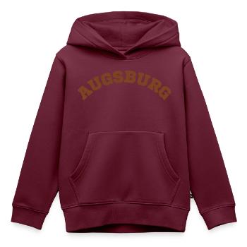 Augsburg - Kinder Premium Organic Hoodie - Burgunderrot - Vorne - AI Model Kid Female (0cm)