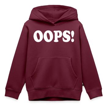 Oops - Kinder Premium Organic Hoodie - Burgunderrot - Vorne - AI Model Kid Female (0cm)