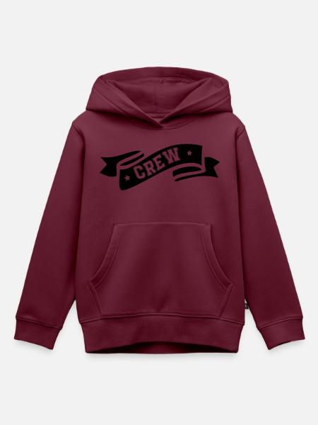 Crew - Kinder Premium Organic Hoodie - Burgunderrot
