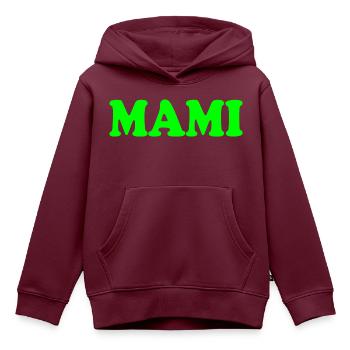 Mami - Kinder Premium Organic Hoodie - Burgunderrot - Vorne - AI Model Kid Female (0cm)