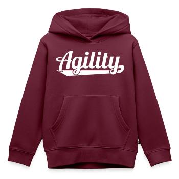 Agility - Kinder Premium Organic Hoodie - Burgunderrot - Vorne - AI Model Kid Female (0cm)