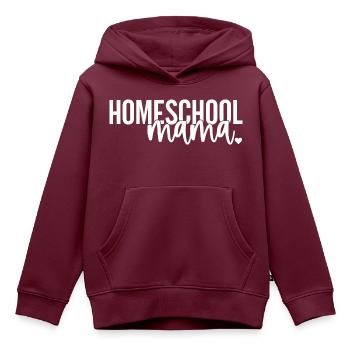 Homeschool-Mama - Kinder Premium Organic Hoodie - Burgunderrot - Vorne - AI Model Kid Female (0cm)