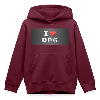 Ich liebe - RPG - Kinder Premium Organic Hoodie - Burgunderrot - Vorne - AI Model Kid Female (0cm)