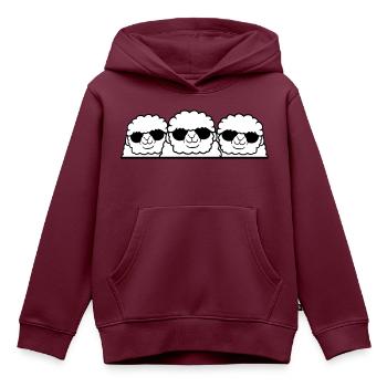 3 DJ Schafe Hinter Zaun Mauer Sonnenbrille Freunde - Kinder Premium Organic Hoodie - Burgunderrot - Vorne - AI Model Kid Female (0cm)