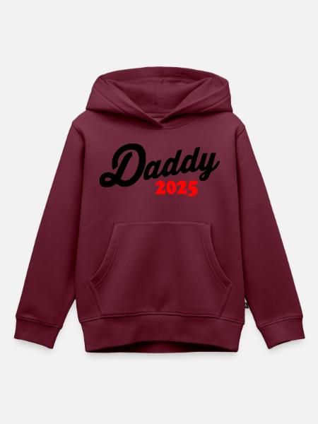 Daddy 2025 - Kinder Premium Organic Hoodie - Burgunderrot