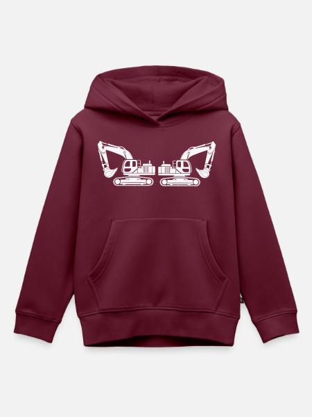 bagger 2 - Kinder Premium Organic Hoodie - Burgunderrot