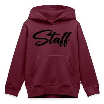 staff - Kinder Premium Organic Hoodie - Burgunderrot - Vorne - AI Model Kid Female (0cm)