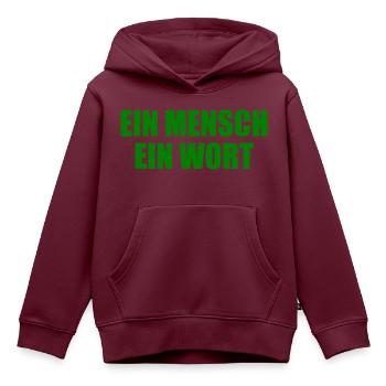 ein mensch ein wort - Kinder Premium Organic Hoodie - Burgunderrot - Vorne - AI Model Kid Female (0cm)