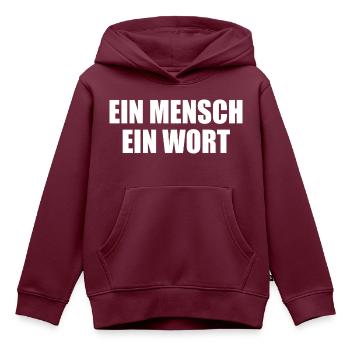 ein mensch ein wort - Kinder Premium Organic Hoodie - Burgunderrot - Vorne - AI Model Kid Female (0cm)