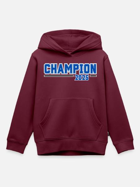 Champion 2025 - Kinder Premium Organic Hoodie - Burgunderrot