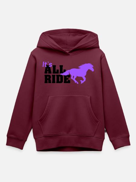 all ride - Kinder Premium Organic Hoodie - Burgunderrot