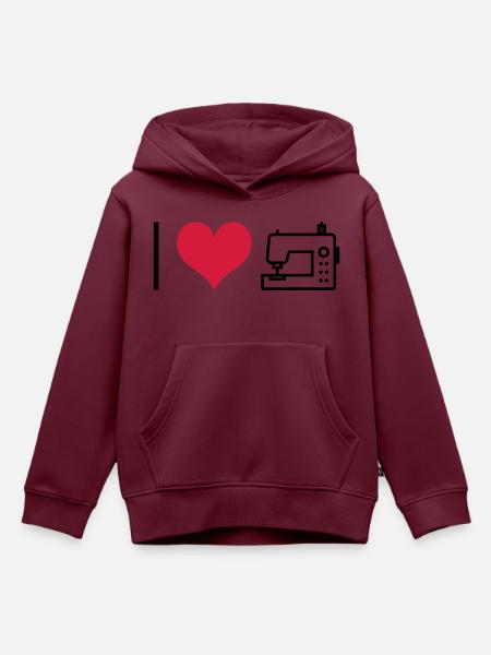 Nähmaschine - Kinder Premium Organic Hoodie - Burgunderrot