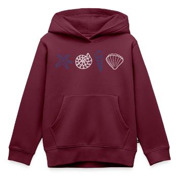 Muscheln - Meerestiere - Kinder Premium Organic Hoodie - Burgunderrot - Vorne - AI Model Kid Female (0cm)