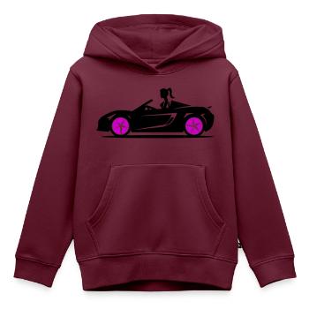 Frau Sportwagen Cabrio Auto - Kinder Premium Organic Hoodie - Burgunderrot - Vorne - AI Model Kid Female (0cm)