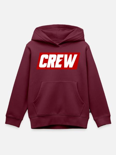 Crew - Kinder Premium Organic Hoodie - Burgunderrot