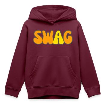Modern Typography Cool Art Studio Brand Logo Swag - Kinder Premium Organic Hoodie - Burgunderrot - Vorne - AI Model Kid Female (0cm)