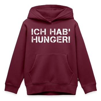 Ich hab Hunger Essen Hungrig Appetit - Kinder Premium Organic Hoodie - Burgunderrot - Vorne - AI Model Kid Female (0cm)