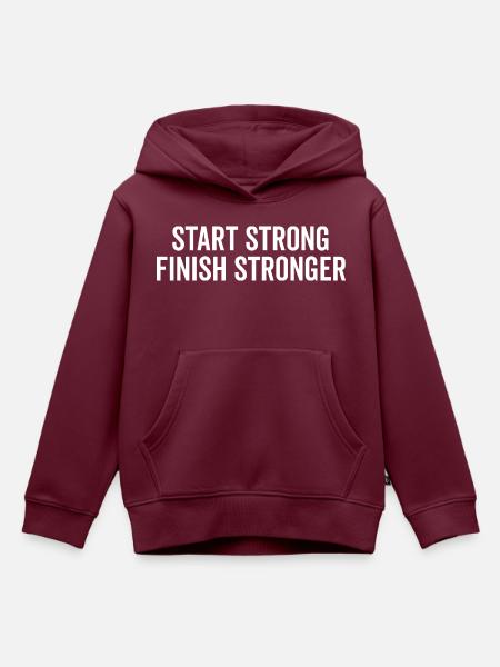 Stark starten Stärker abschließen - Kinder Premium Organic Hoodie - Burgunderrot