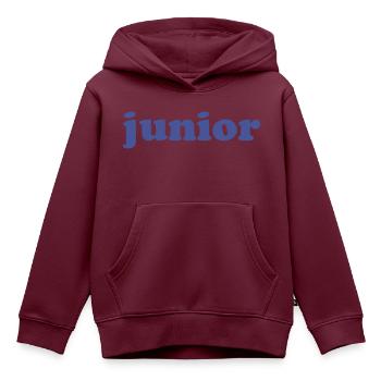 junior - Kinder Premium Organic Hoodie - Burgunderrot - Vorne - AI Model Kid Female (0cm)