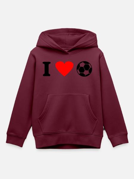 fußball - Kinder Premium Organic Hoodie - Burgunderrot