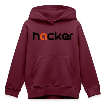 hacker - Kinder Premium Organic Hoodie - Burgunderrot - Vorne - AI Model Kid Female (0cm)